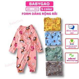 Bộ dài tay cho bé trai bé gái vải thun lạnh siêu mát minkymom,đồ bộ dài tay thu đông cho bé mặc nhà ngủ máy lạnh babygao