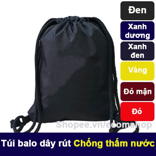 Túi balo dây rút ECOMSSA1, vải dù chống thấm nước thiết kế trẻ trung, nhiều màu, kích thước 42*32cm