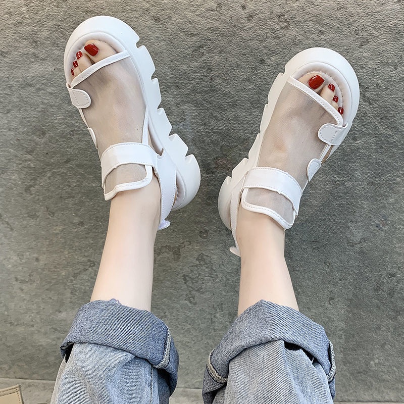 Xăng đan Đế Dày Phối Lưới Phong Cách La Mã Thời Trang Mùa Hè Dành Cho Nữ S 2022