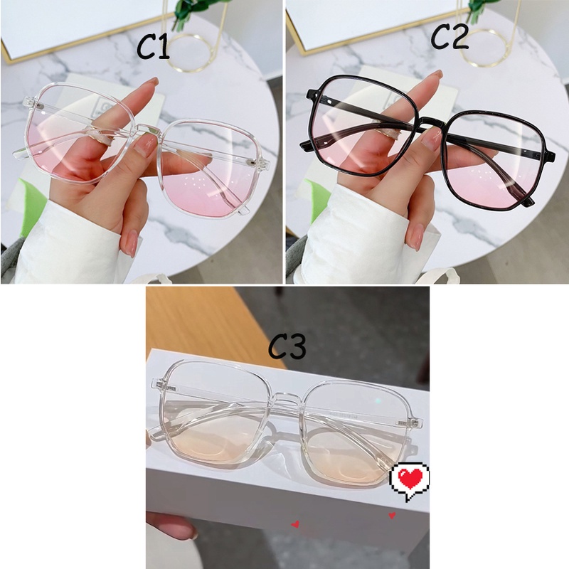 【Hàng Có Sẵn】Kính Râm/Phấn Má Hồng Hình Vuông Màu Đen Trơn Độ Bền Cao Cá Tính Dành Cho Nữ