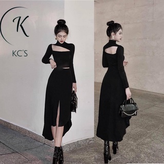 Set Áo Cutout và Chân Váy Đuôi Cá Xẻ Trước KC1373