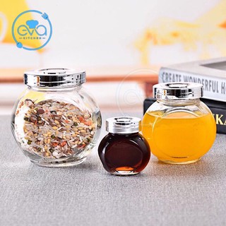 Bộ 3 Hũ Thuỷ Tinh 50 Ml Đáy Nghiêng Nắp Nhiều Màu
