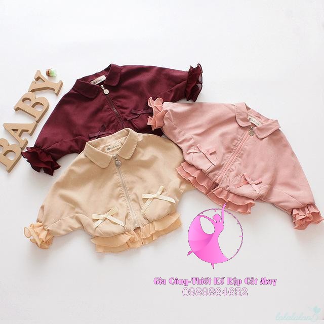 K329 Rập áo khoác dễ thương cho bé gái(1-10t)