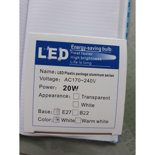 Bóng đèn Led bắp trụ 20W