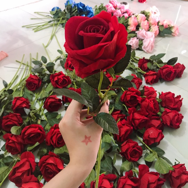 Combo 10 bông hồng lụa loại 1