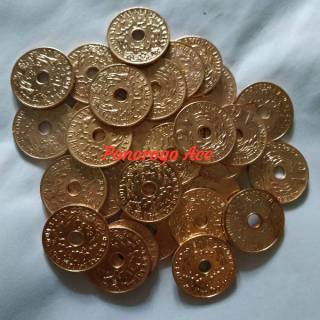 Image of (Kinclong/Bersih) Uang kuno 1 cent bolong sen bolong nederlandsch indie tahun campur uang belanda