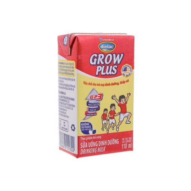 Thùng 48 Hộp Sữa Bột Pha Sẵn Dielac Grow Plus Đỏ Vinamilk 110Ml ( Dành cho trẻ trên 1 tuổi )