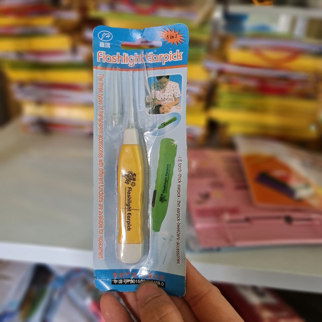Ngoáy tai có đèn cho bé dùng đèn để soi tai mũi họng shop Gia dụng anh huy- Hộp nhựa