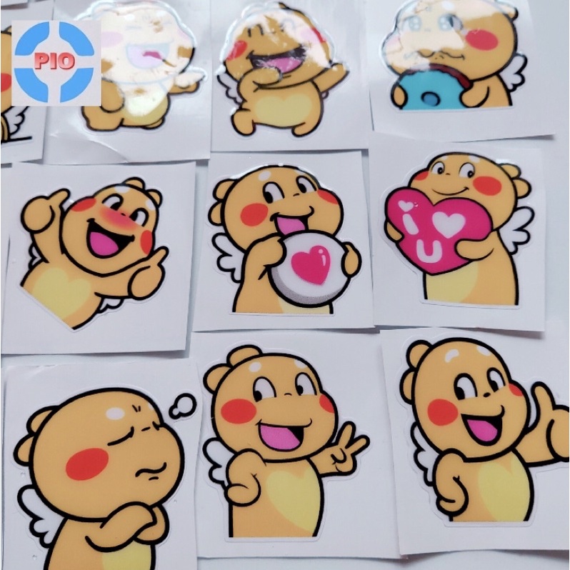 Tem Sticker Dập Nổi Khủng Long Cute Biểu Cảm Dễ Thương