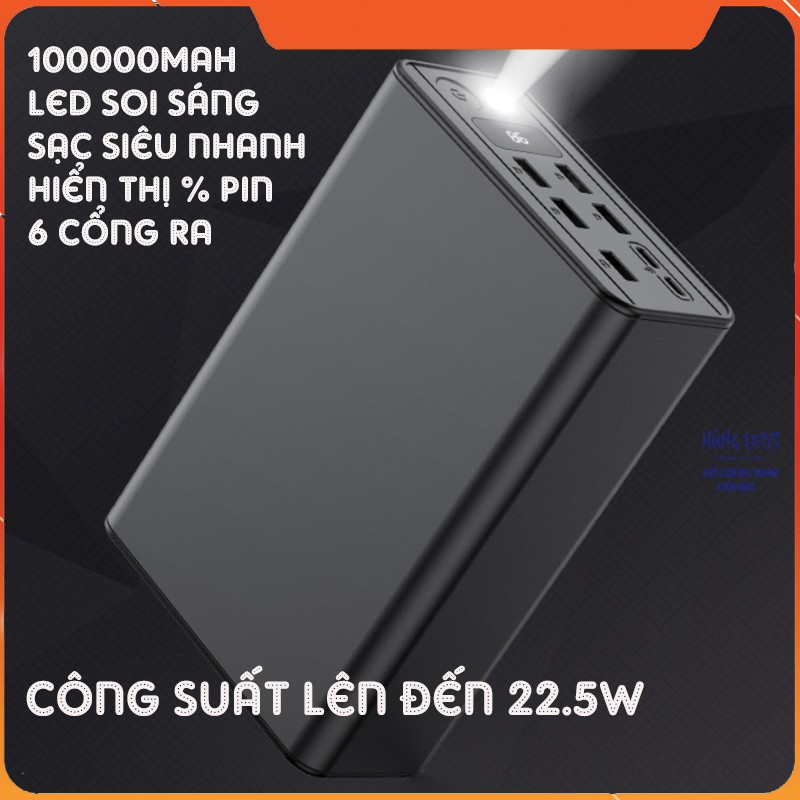 Pin sạc dự phòng Kezhi KZ10W 100000mah 5 cổng ra Sạc Nhanh QC3.0 và PD3.0 an toàn tuyệt đối