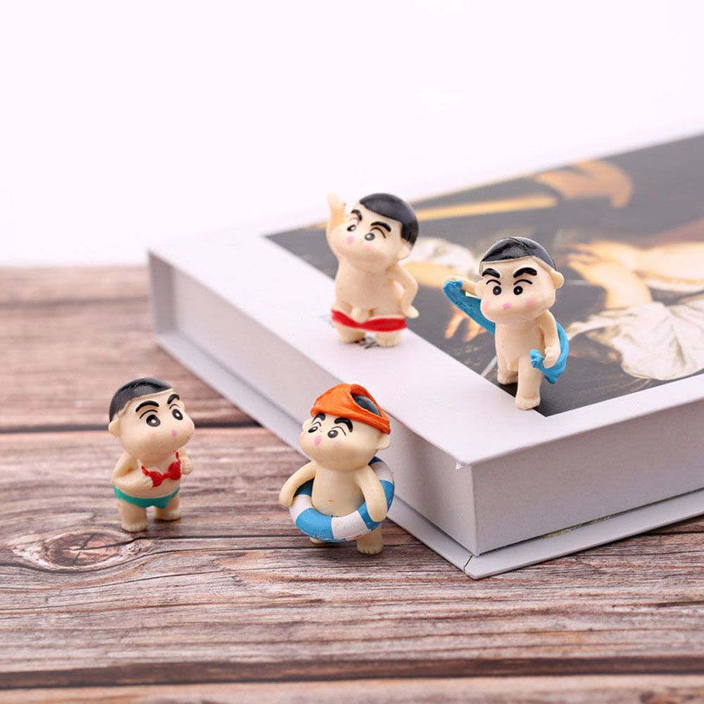 Set 4 mô hình cậu bé bút chì Shin hoạt hình dễ thương dùng trang trí