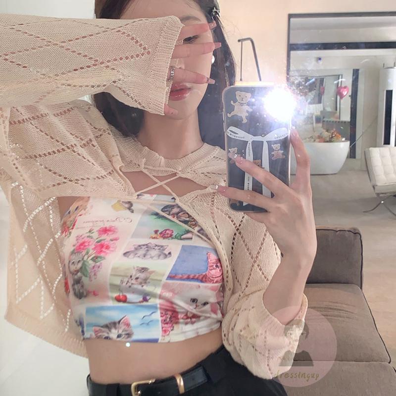 Áo Dệt Kim Tay Dài Cổ Tròn Màu Trơn Thời Trang Cho Nữ