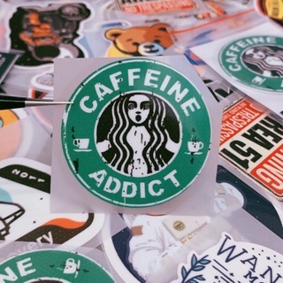 Decal Logo Sticker Patch in áo ủi trực tiếp lên vải hình Caffeine
