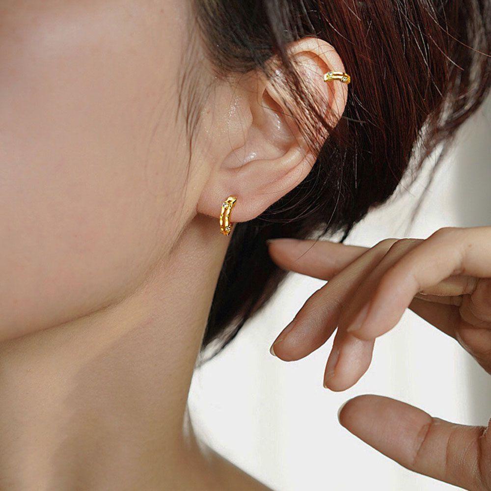 Khuyên Tai Tròn Nhỏ Thời Trang Không Gây Dị Ứng|Nhẫn Đính Đá Zirconia Nhiều Màu Sắc