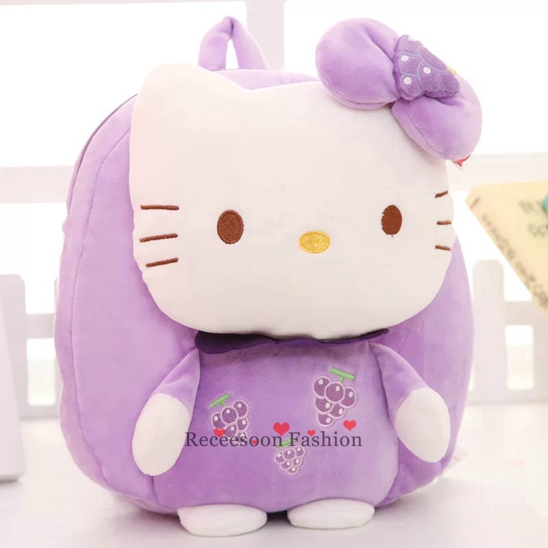 Balo vải nhung hình Hello Kitty cho bé