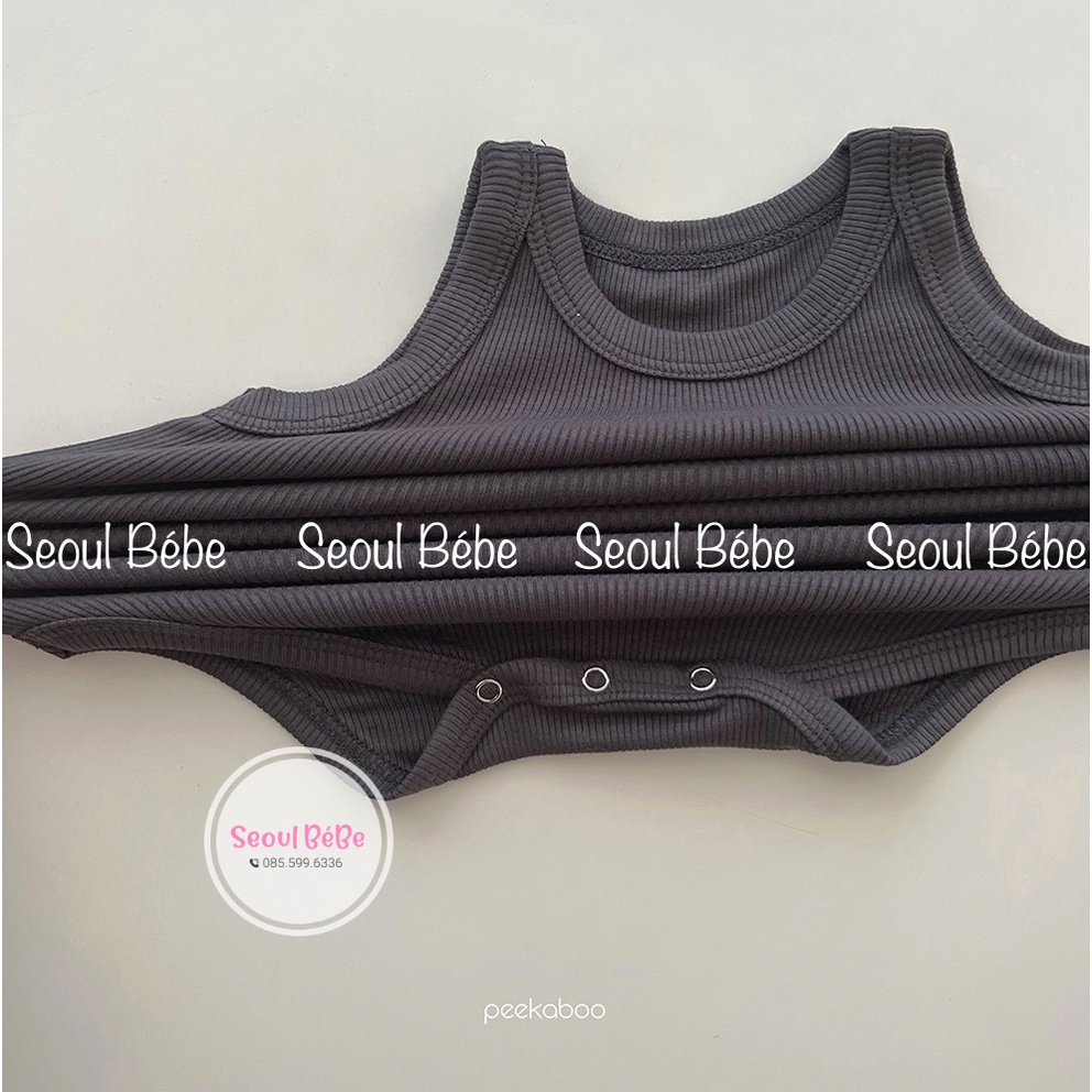 Bodysuit gân lạnh ICE sát nách cho bé 5-11kg hãng Peekaboo hè 2022