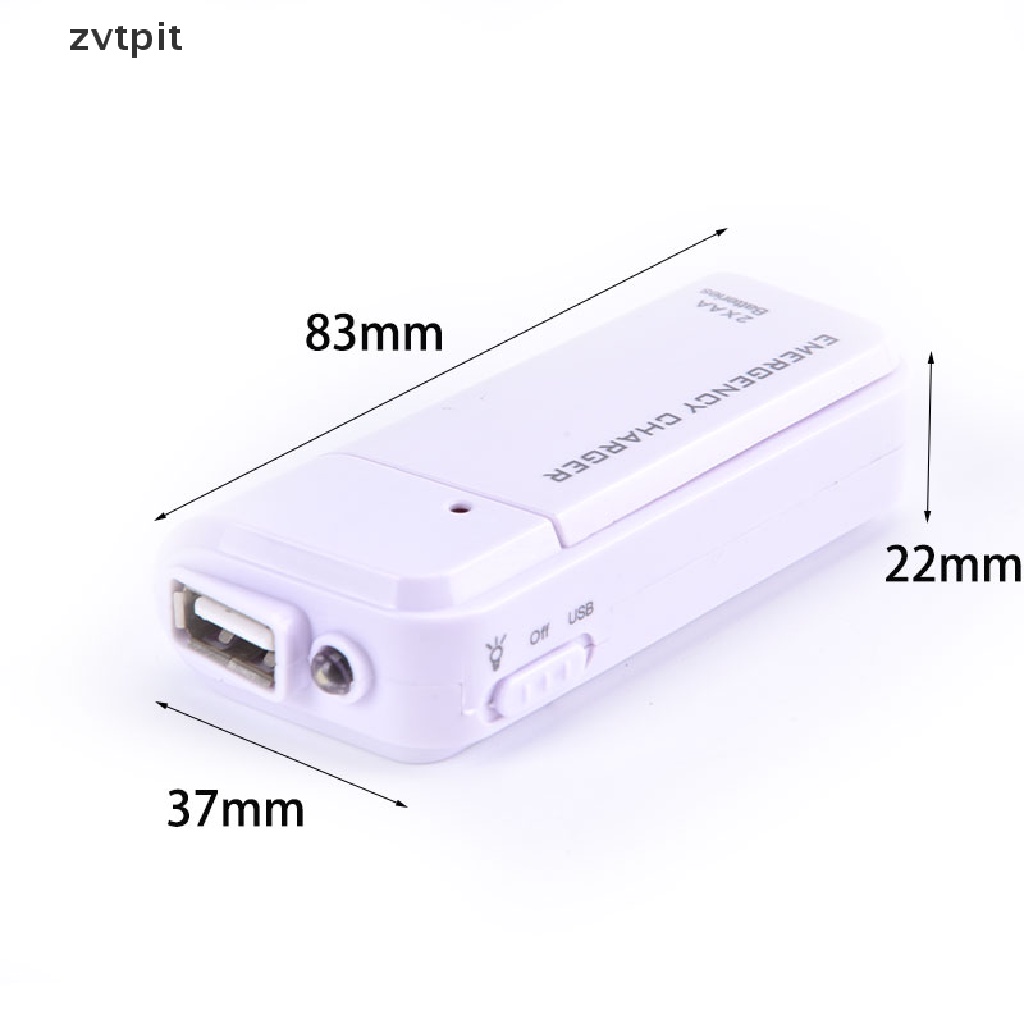 [ZVPT] Universal Portable USB Emergency 2 AA Battery Extender Charger Power Bank Box DSF