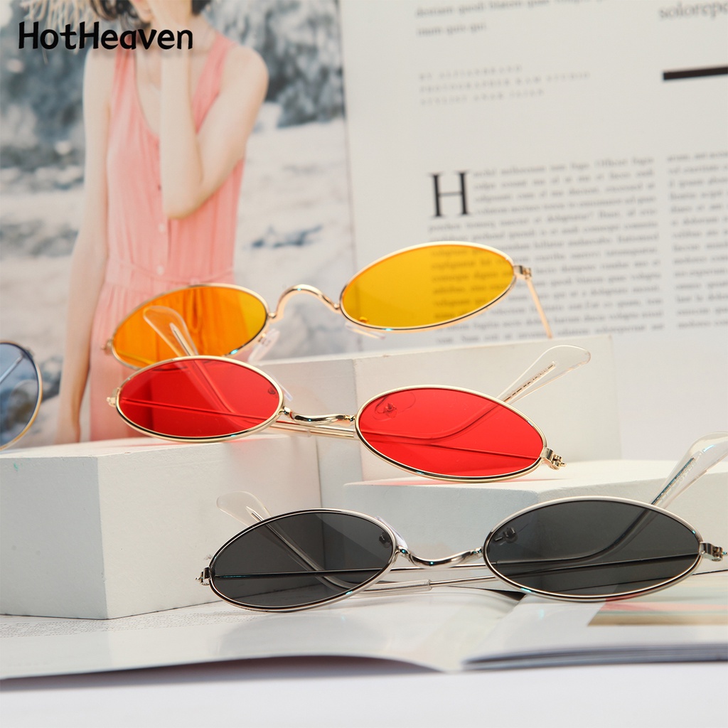Kính Mát Gọng Oval Kim Loại Siêu Nhẹ Chống Tia UV400 12 Màu Lựa Chọn