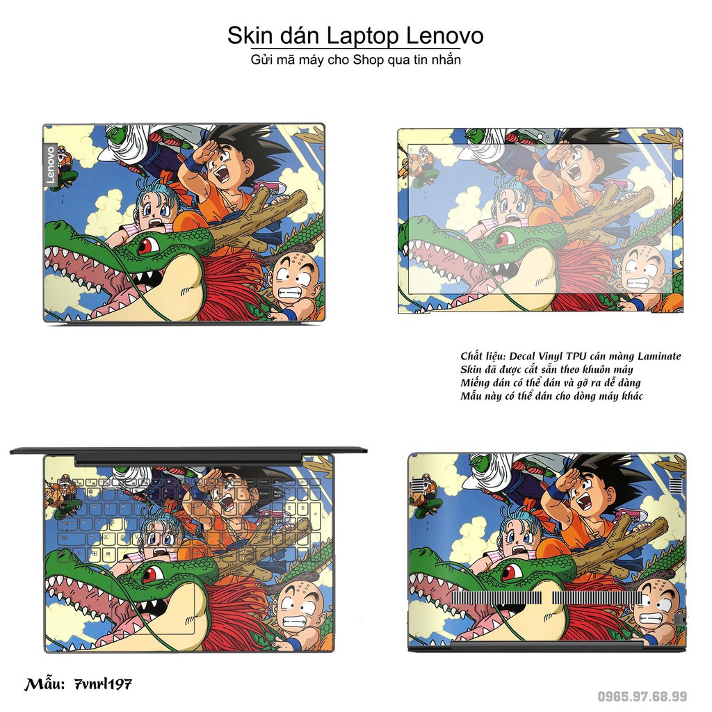 Skin dán Laptop Lenovo in hình Dragon Ball _nhiều mẫu 3 (inbox mã máy cho Shop)