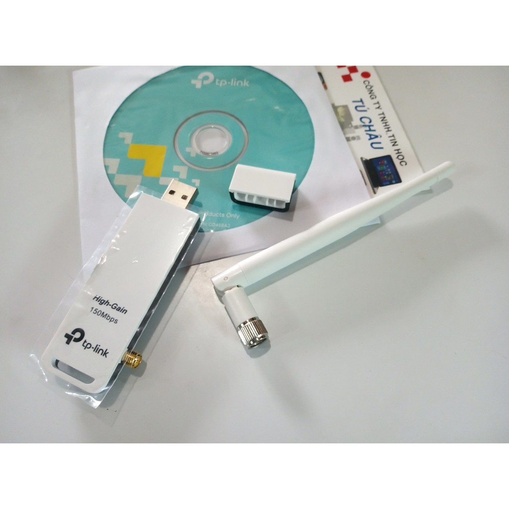 Thiết bị thu Wifi TP-Link TL-WN722N - 150Mbps Wireless N USB Adapter - Anten rời xoay 180 độ.