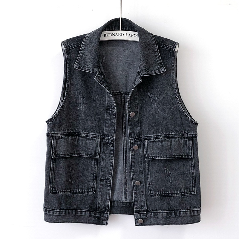 Áo Khoác Jeans Không Tay Thời Trang Dành Cho Nữ