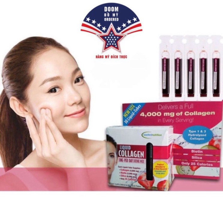 XẢ XẢ XẢ [HÀNG MỸ] Collagen dạng nước Liquid Collagen - 30 Ống XẢ XẢ XẢ