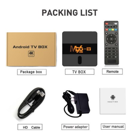 tivi box ram 2GB+16GB Android TV S905W thông minh 4K Cực kỳ HD Google tv box mytv m96-w băng tần wifi kép remote tv box