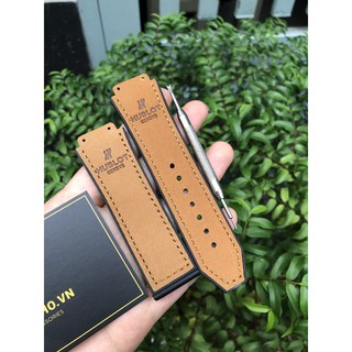 Dây đồng hồ HUB Da Lộn Nâu Vàng case 42 size 19 25 22 Tặng Kèm ToVit thay dây