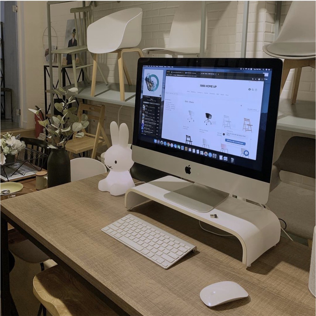 Kệ để màn hình máy tính màu trắng PlyConcept Monitor Stand | BigBuy360 - bigbuy360.vn