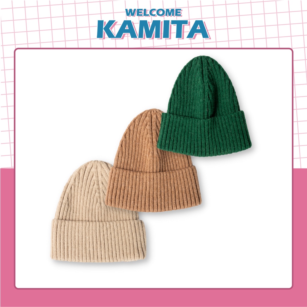 Mũ Len Dài Trơn Cao Cấp KAMITA Phong Cách Hàn Quốc, Nón Len Beanie Đẹp Unisex Nam Nữ Thời Trang Nhiều Màu Mùa Đông ML11