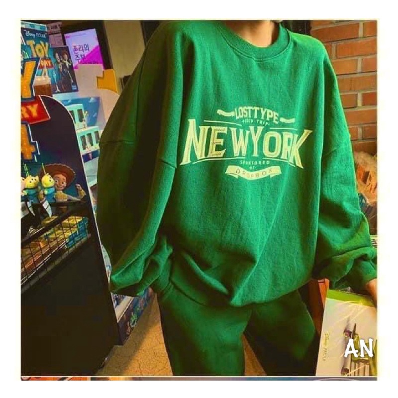 Set nỉ xanh New York loại nỉ mỏng form to