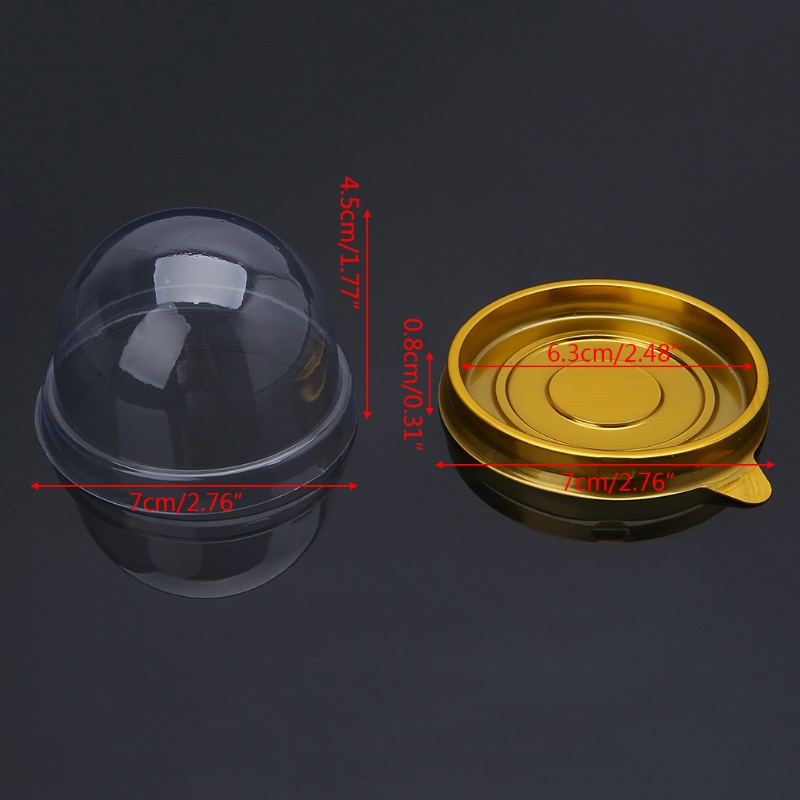 Set 50 Hộp Nhựa Tròn Trong Suốt Đựng Bánh Trung Thu
