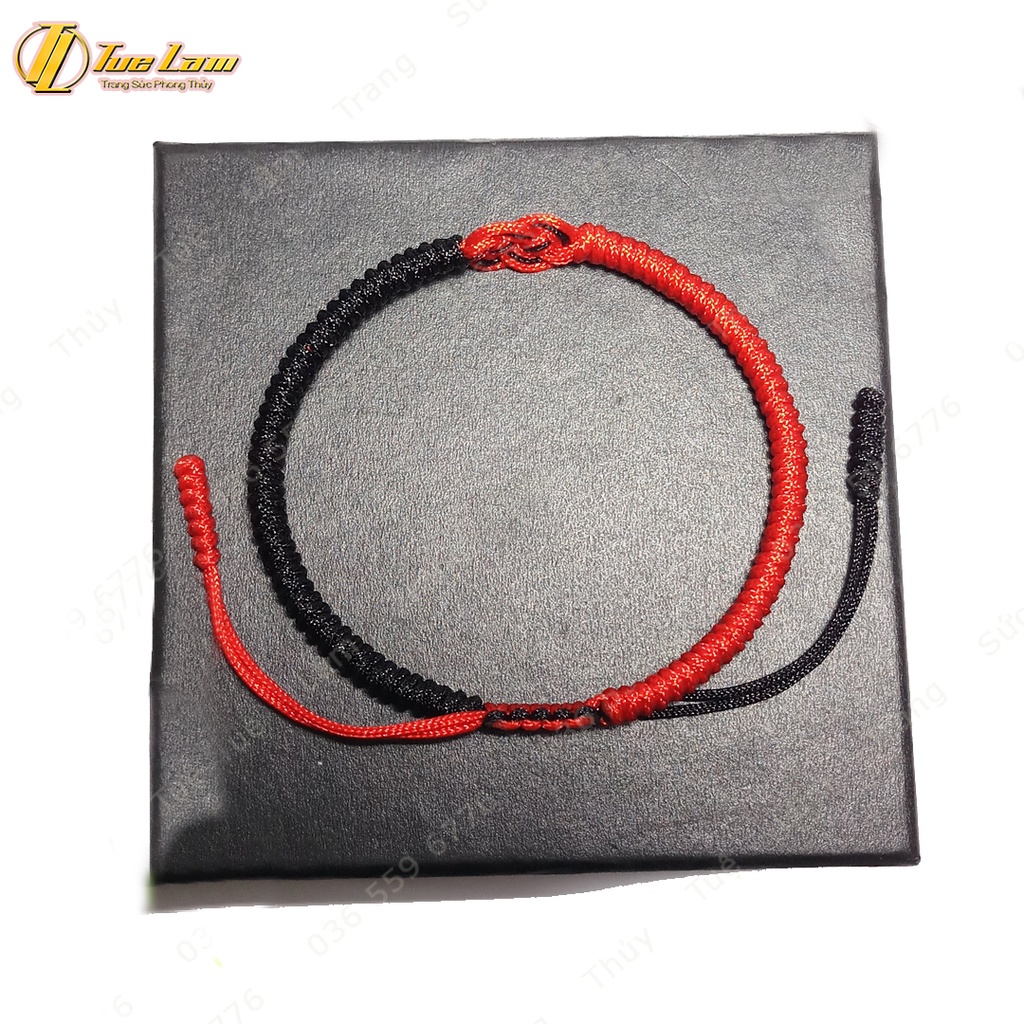 Vòng Chỉ Tây Tạng Handmade Kiểu Vô Cực Màu Đỏ Đen Tình Duyên May Mắn - Tuệ Lâm