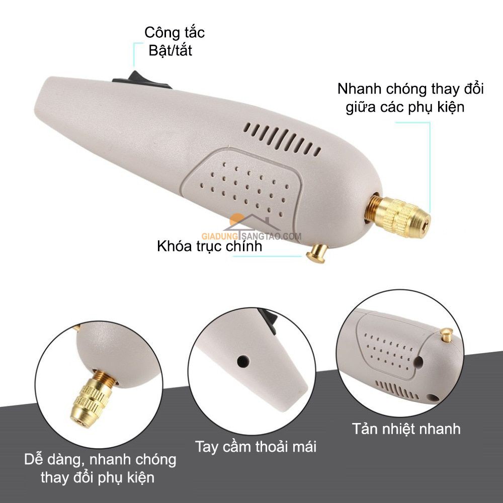 Bộ Máy khoan mài cắt cầm tay mini 10W P500-1 sửa chữa chi tiết nhỏ