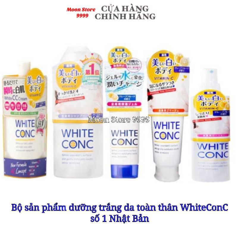 Trọn bộ 5 sản phẩm dưỡng trắng da Body Whiteconc nội địa Nhật Bản