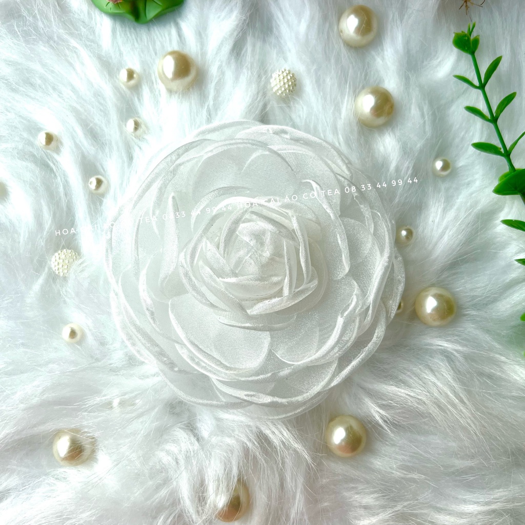 Hoa cài áo - hoa cài áo handmade cao cấp - hoa cài váy - hoa hồng cài áo - hoa handmade - tag hoa to size 10cm- TEA008