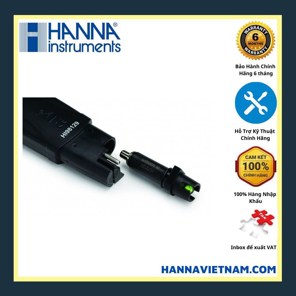 Bút đo đa chỉ tiêu pH/Độ dẫn /TDS/Nhiệt Độ (Thang Thấp) Hanna Instruments HI98129 - Hiệu chuẩn Tự Động  - Kèm bộ chuẩn