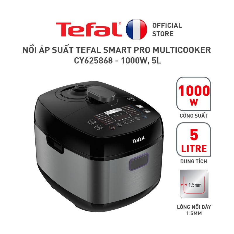 Nồi áp suất Tefal Smart Pro Multicooker CY625868 - 1000W, 5L