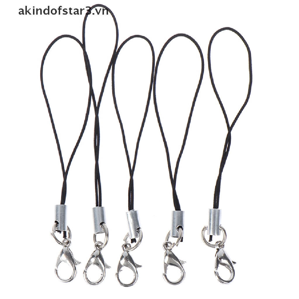 Set 10 dây móc khóa màu đen tiện dụng cho USB
