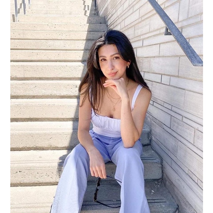 Áo croptop nhún ngực Wilfred Orbit Tank Aritzia