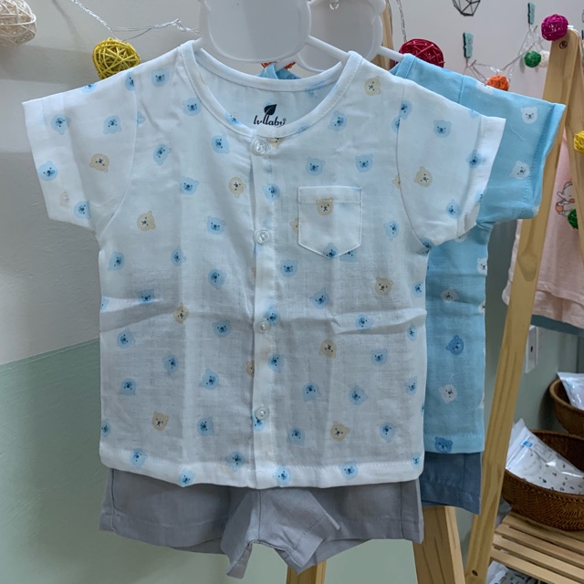 Bộ cộc tay gấu lullaby hanami (2 màu)