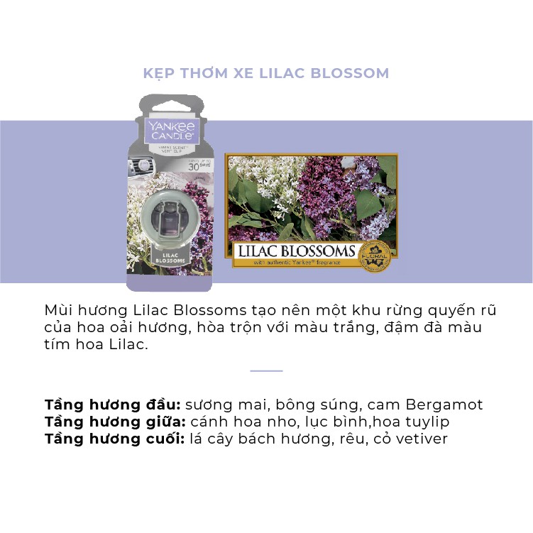 Kẹp thơm xe Yankee Candle - Lilac Blossom