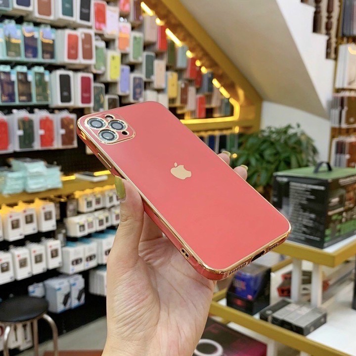 Ốp lưng iphone, viền xi dẻo vàng độ iphone 12 cho iphone 7/8/6pluss/6splus/7plus/8plus