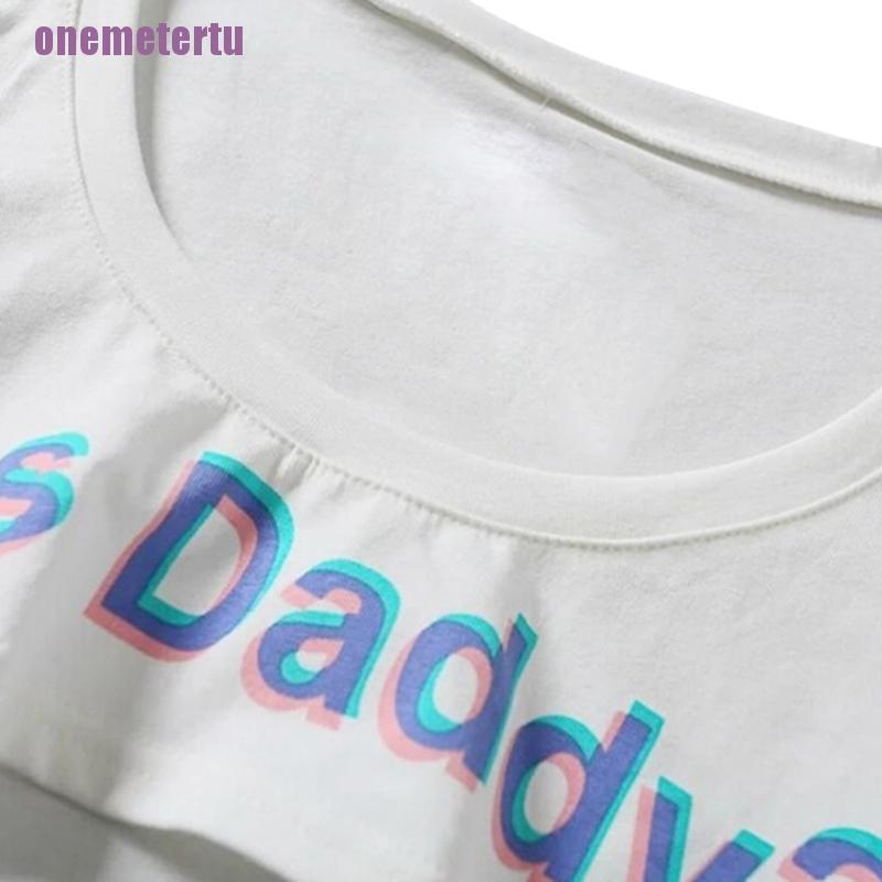 Áo Croptop Tay Ngắn In Chữ Yes Daddy Thời Trang Chạy Bộ Cho Nữ