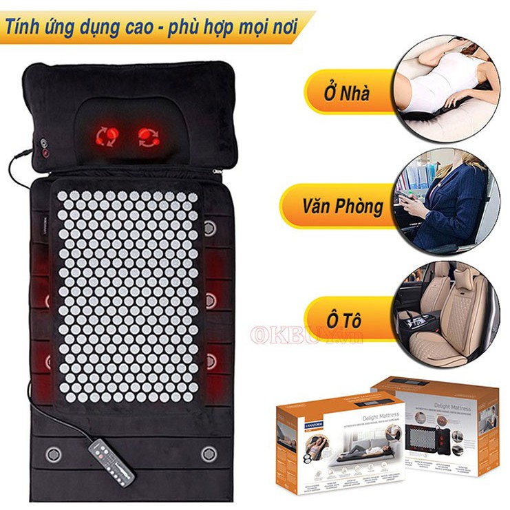 Đệm massage toàn thân có gối lăn hồng ngoại Lanaform Delight LA110316 - CHÍNH HÃNG