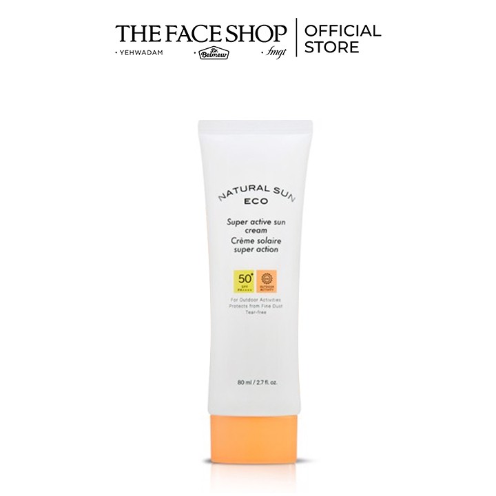 Kem Chống Nắng Toàn Diện Ngăn Bụi Mịn Thefaceshop Natural Sun Eco Super Active Sun Cream Spf50+ Pa++++ 50ml/80ml