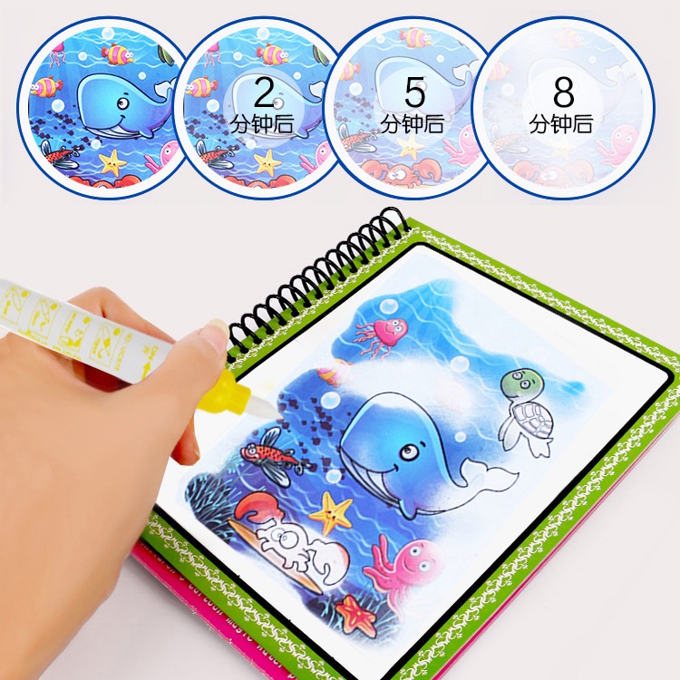 Sách tô màu nước ZHAN QI TOYS ma thuật có thể tái sử dụng cho bé