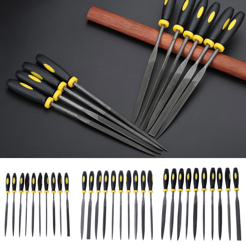 Bộ 10 Cây Dũa Kim / Kính / Kim Loại / Đá / Kim Loại Thủ Công 3 Kích Cỡ