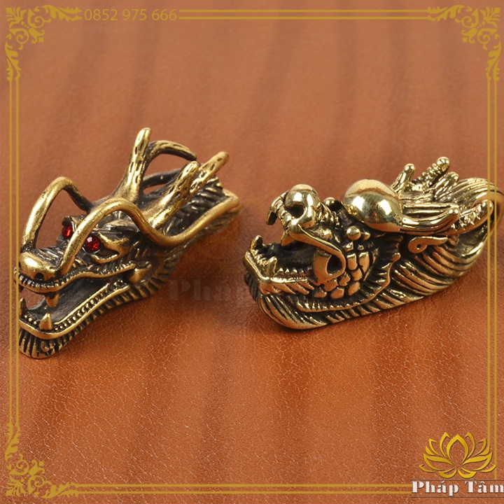 Móc Khóa Đầu Rồng Phong Thủy Đồng Nguyên Khối - Tâm Phong Thủy