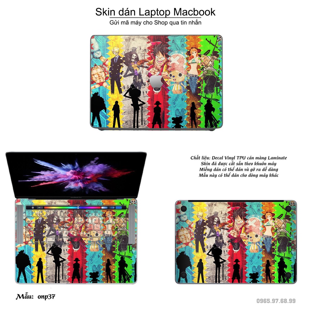 Skin dán Macbook mẫu One Piece (đã cắt sẵn, inbox mã máy cho shop)